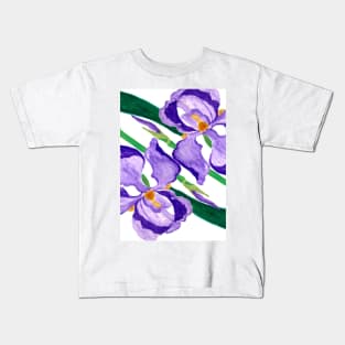 Diagonal Purple Iris Kids T-Shirt